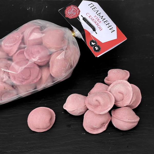 Пельмени "Утка с клюквой" ручной лепки 500 г замороженные 