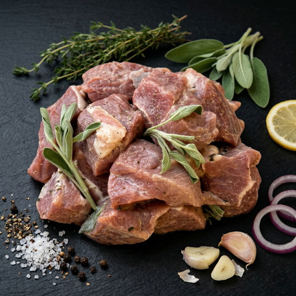 Шашлык из свиной лопатки на кефире с шалфеем (весовой) охлажденный