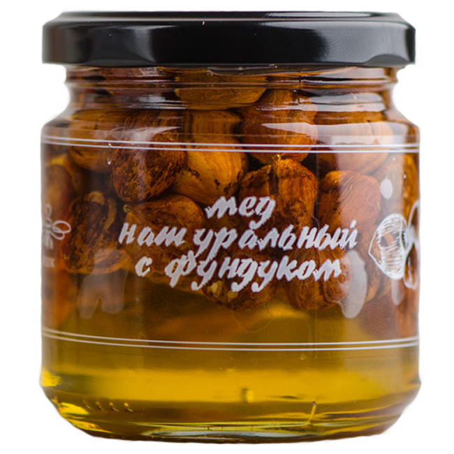 Мед натуральный цветочный с фундуком 240 г 
