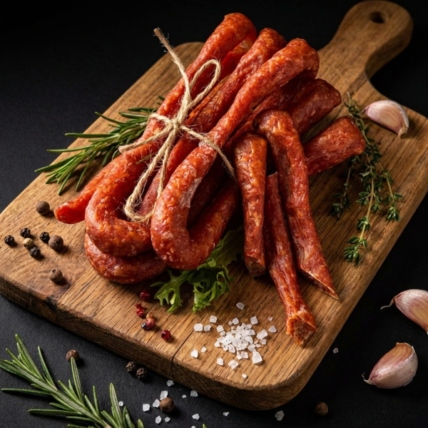 Колбаса тонкая из филе индейки 250 г сыровяленая