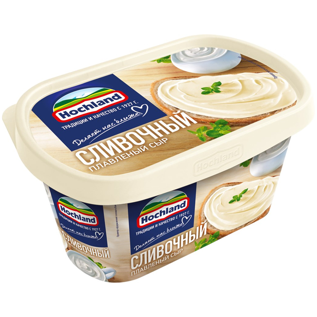 Сыр плавленый Сливочный (ванночка) 400 г (срок годн.31.03) Hochland