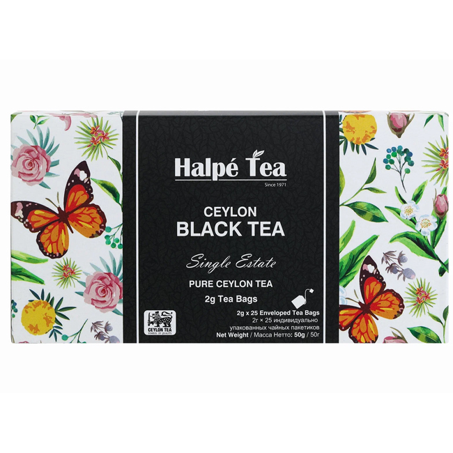 Чай черный цейлонский BLACK TEA ENVELOP (пакетированный) 25 х 2 г Halpe Tea