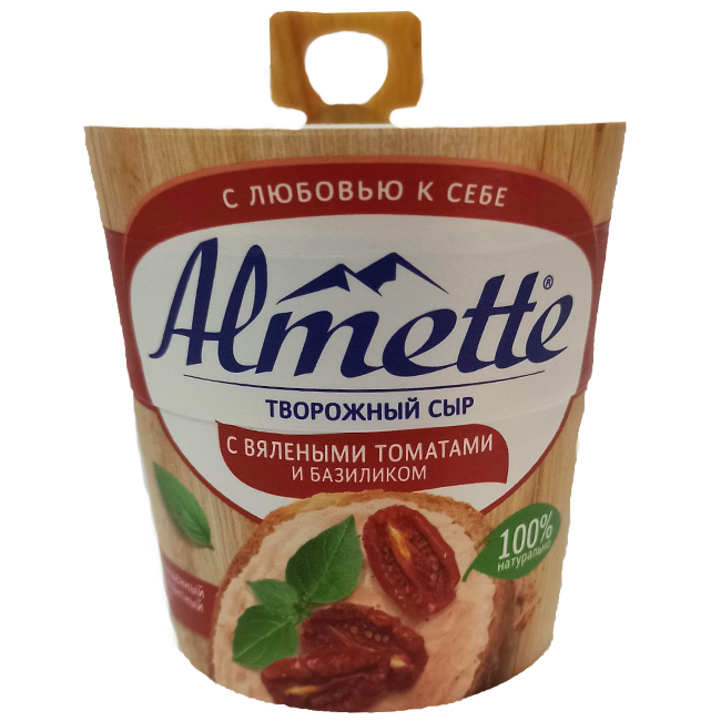Сыр творожный с вялеными томатами и базиликом 150 г Almette