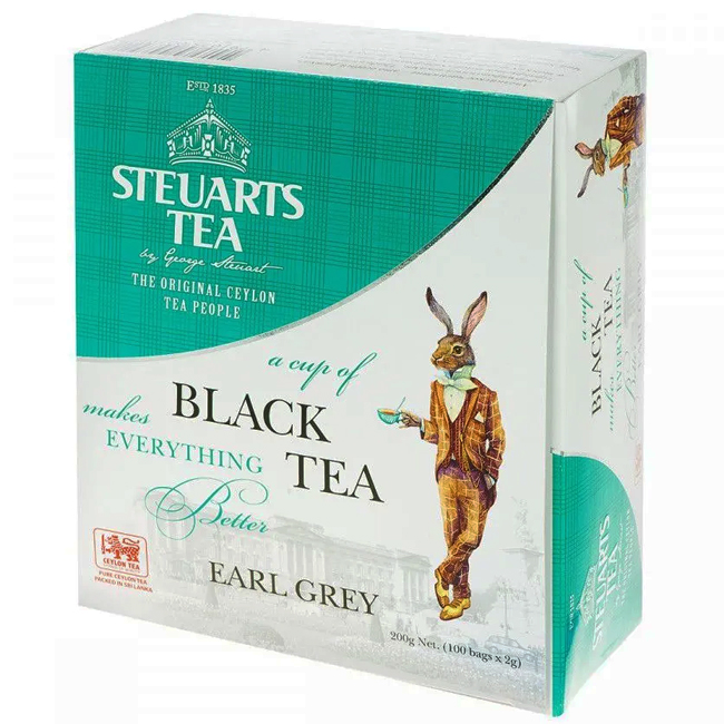 Чай черный с бергамотом"EARL GREY" 100 х 2 г Steuarts Tea
