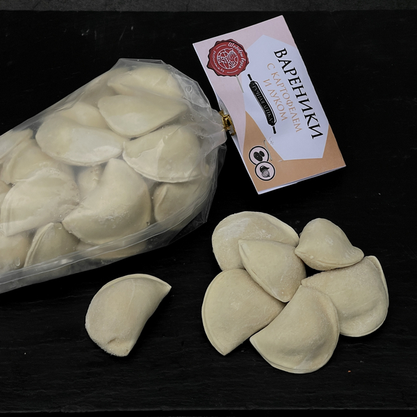 Вареники "С картофелем и луком" ручной лепки 500 г замороженные  Вареники "С картофелем и луком" ручной лепки 500 г замороженные