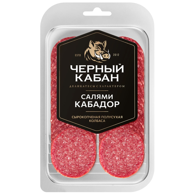 Колбаса сырокопчёная  салями Кабадор (нарезка)95 г(срок годн.02.11) Чёрный Кабан Колбаса сырокопчёная  салями Кабадор (нарезка)95 г(срок годн.02.11) Чёрный Кабан