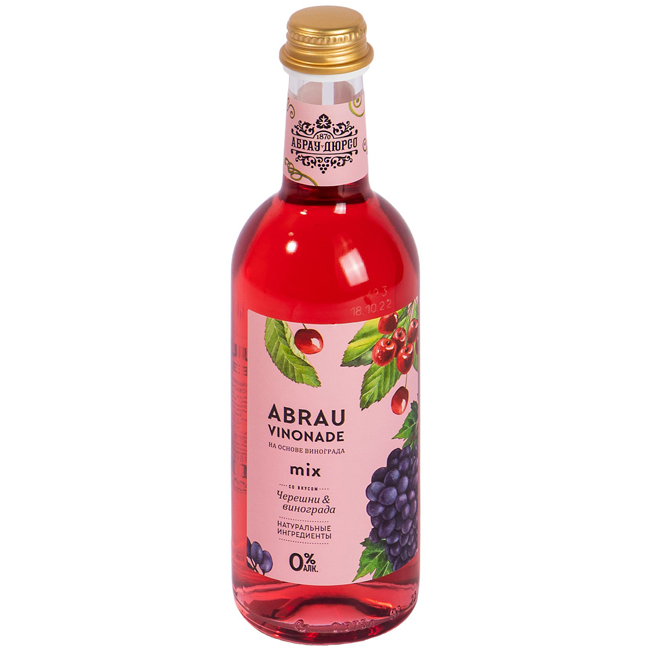 Напиток Абрау Винонад со вкусом черешни и винограда 375 мл газированный