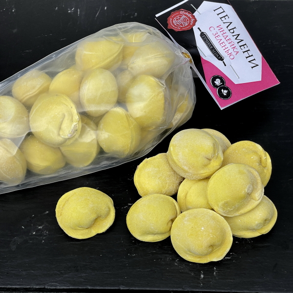 Пельмени "Индейка с зеленью" ручной лепки 500 г замороженные  Пельмени "Индейка с зеленью" ручной лепки 500 г замороженные