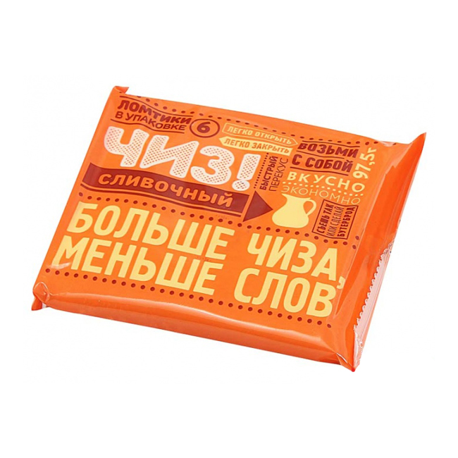 Сыр плавленый Сливочный ЧИЗ (слайсы) 97,5 г(срок годн. 04.04)  ВИТАКО