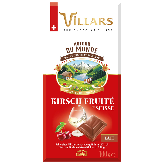 Молочный шоколад с вишневым бренди 100 г Villars 