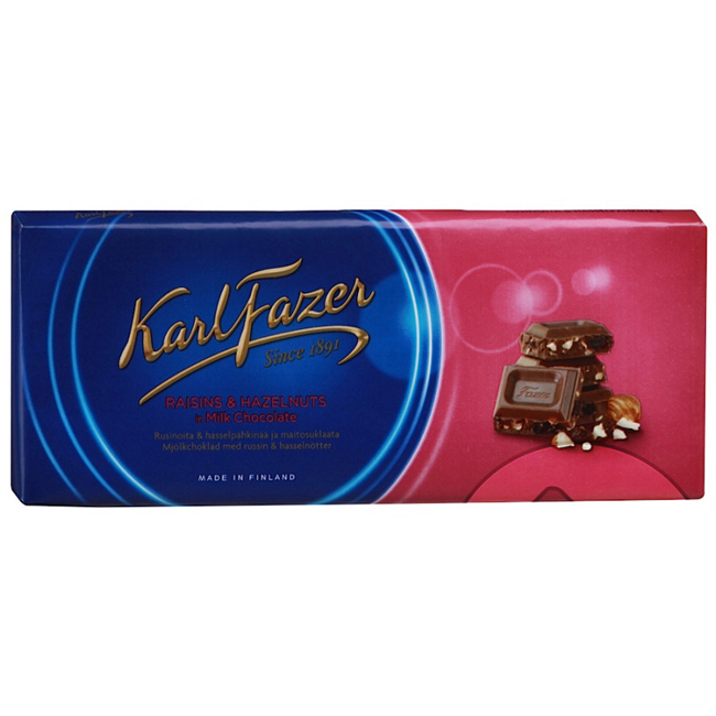 Молочный шоколад с изюмом и фундуком 180 г Karl Fazer