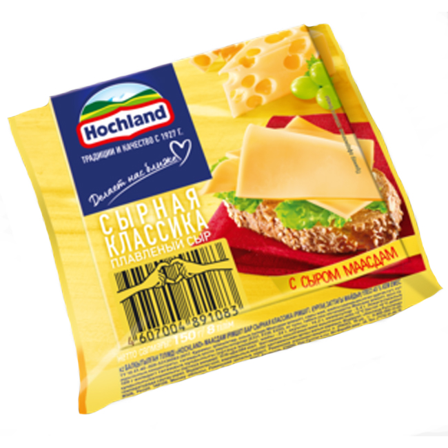 Сыр плавленый Сырная классика Маасдам (слайсы) 150 г Hochland