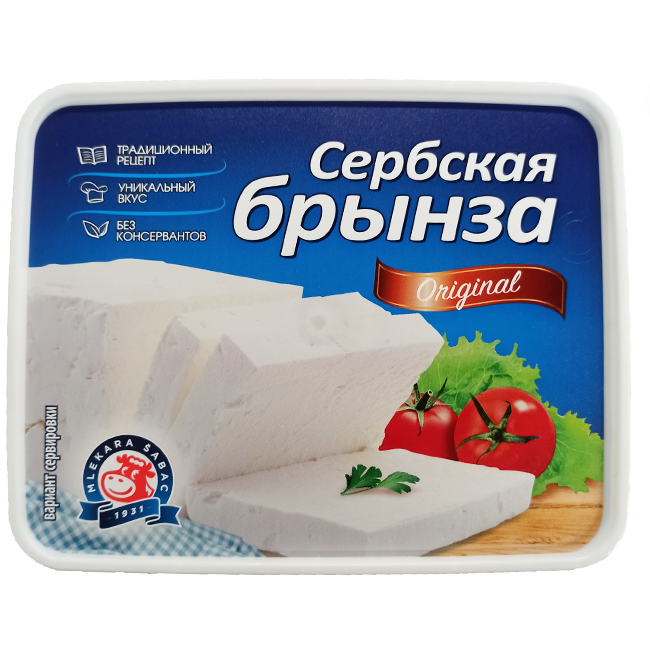 Сыр Сербская брынза Млекара Шабац 220 г мягкий