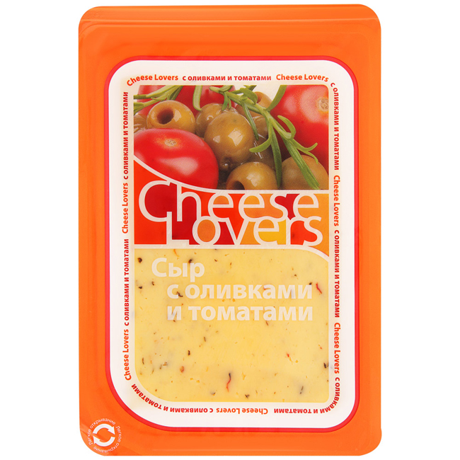 Сыр с оливками и томатами (нарезка) 150 г Cheese Lovers