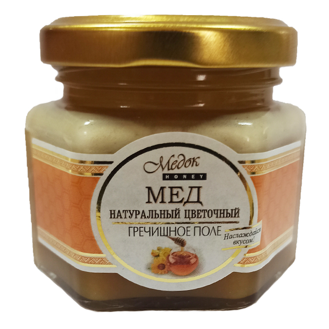 Мед натуральный цветочный "Гречишное поле" 140 г Медок Honey