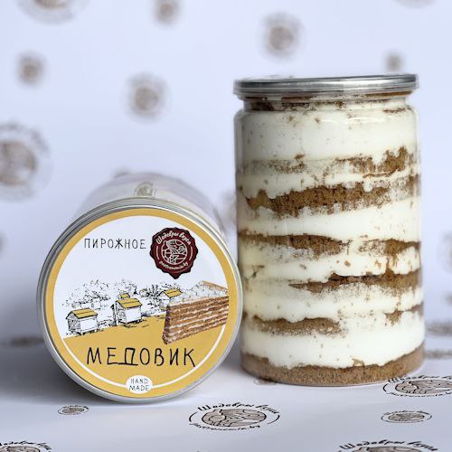Торт "Медовик" 165 г (в банке) замороженный Торт "Медовик" 165 г (в банке) замороженный