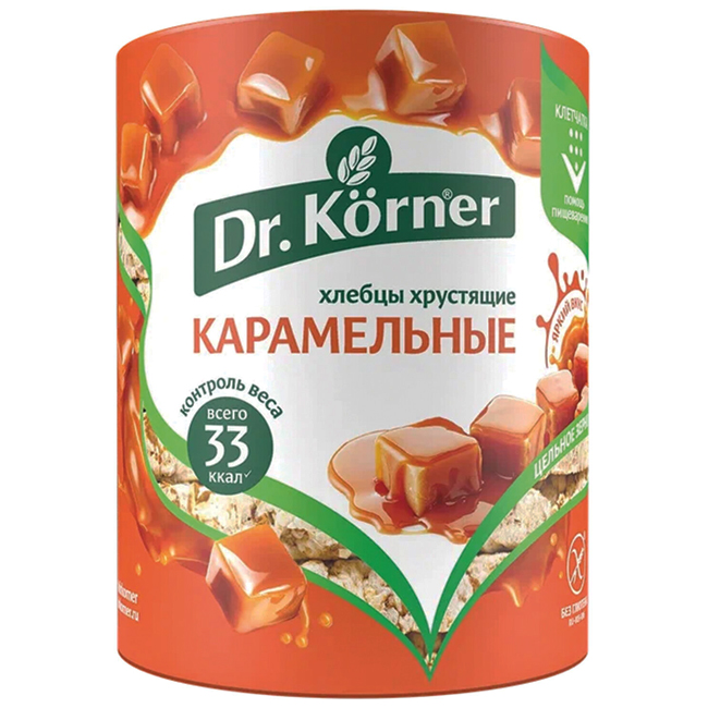 Хлебцы хрустящие "Кукурузно-рисовые карамельные" 90 г Dr.Korner