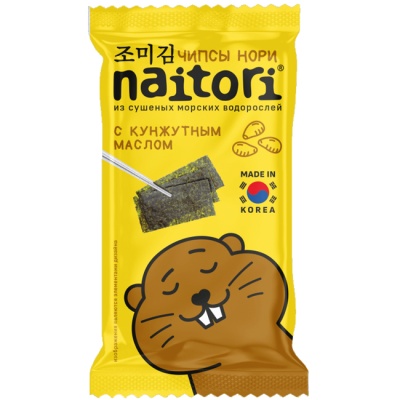Чипсы нори с кунжутным маслом 3 г (срок годн.25.09) NAITORI