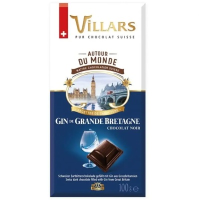 Темный шоколад с Британским джином 100 г(срок годн.09.11) Villars
