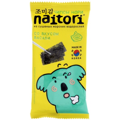 Чипсы нори со вкусом васаби 3 г (срок годн.07.10.) NAITORI