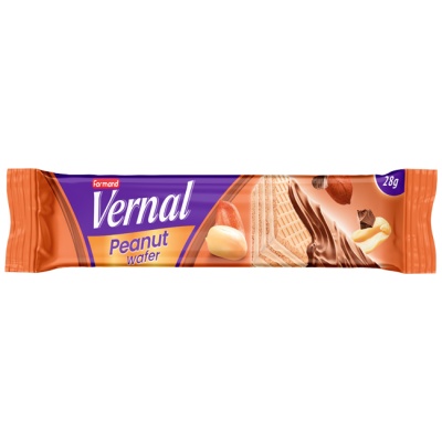 Вафли "Вернал" cо вкусом арахиса покрытые молочным шоколадом 28 г Farmand