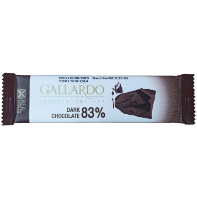 Горький шоколад 83% GALLARDO 23 г FARMAND